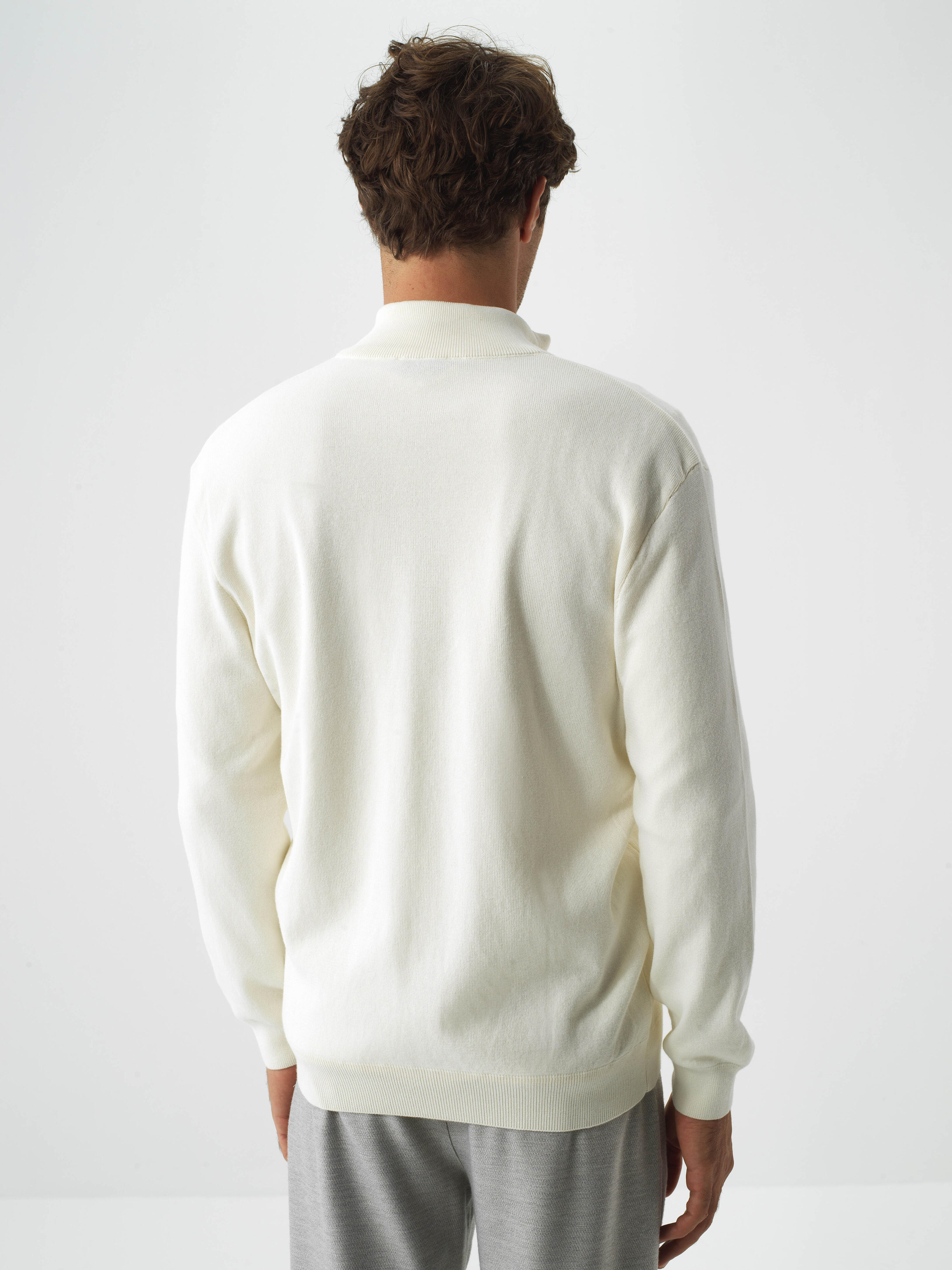 Stand Collar Zippered Basic Cardigan - 4