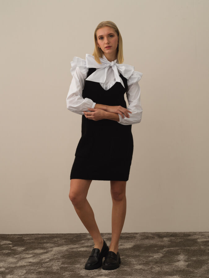 Strap Oversized Knit Dress - Xint