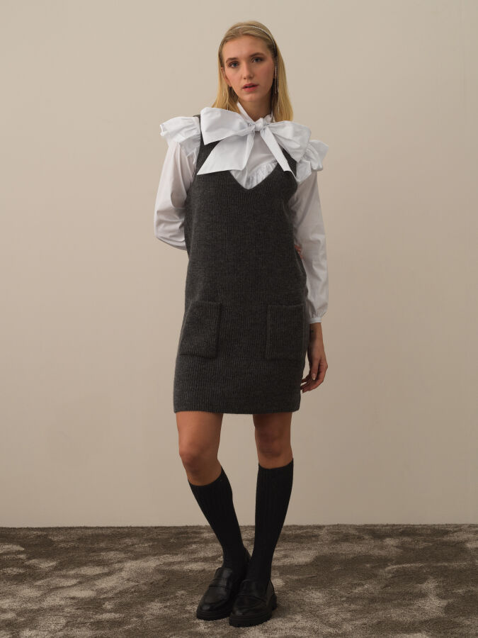 Strap Oversized Knit Dress - Xint