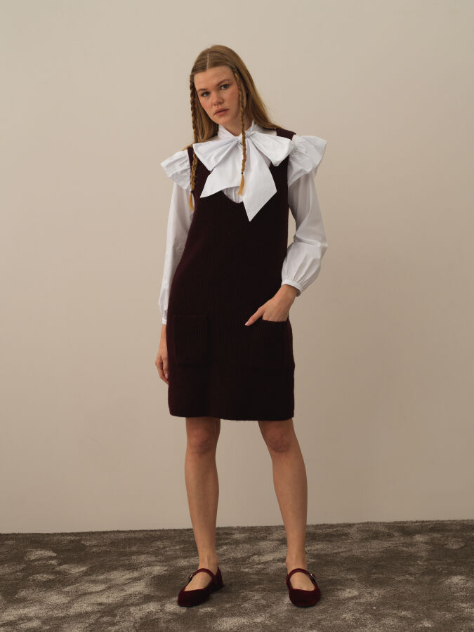 Strap Oversized Knit Dress - Xint