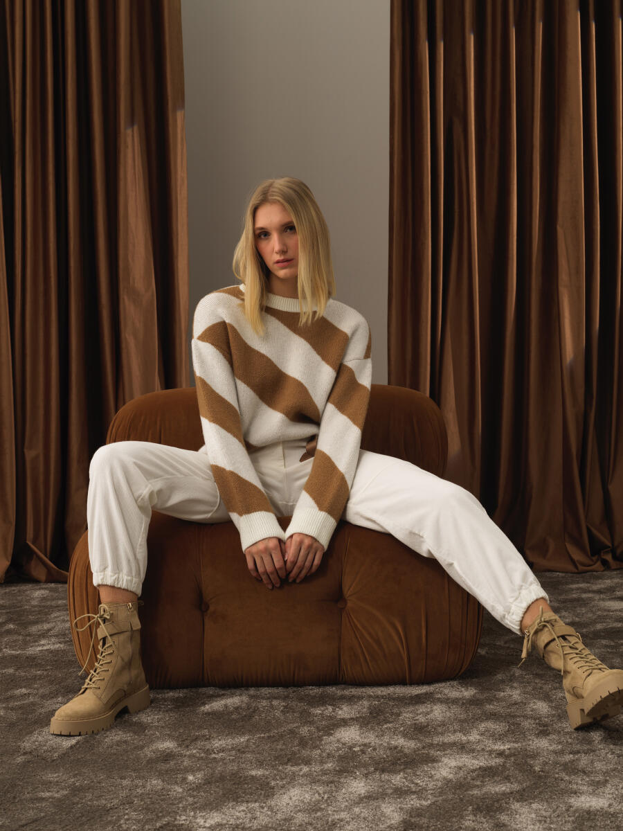 Striped Oversized Sweater - 2