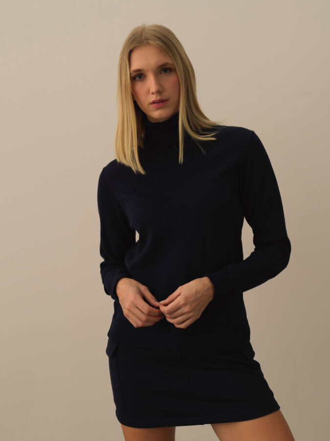 Turtleneck Regular Fit Basic Sweater - Xint