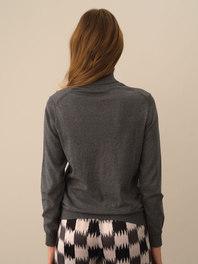 Turtleneck Regular Fit Basic Sweater - Xint