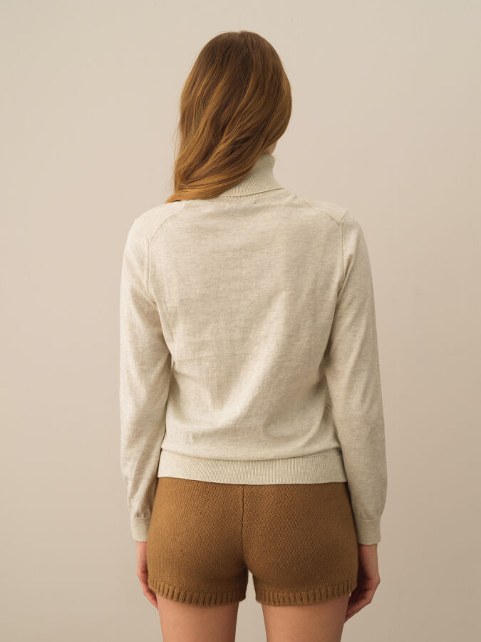 Turtleneck Regular Fit Basic Sweater - Xint