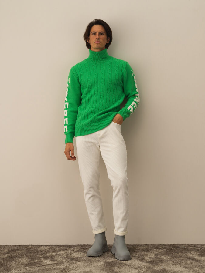 Turtleneck Regular Fit Wool Sweater - Xint