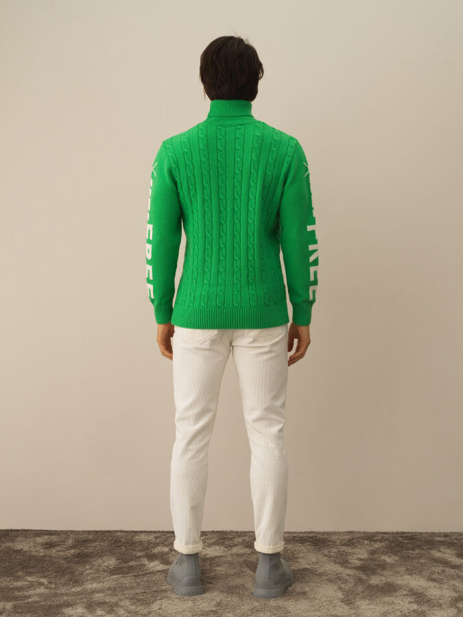 Turtleneck Regular Fit Wool Sweater - Xint