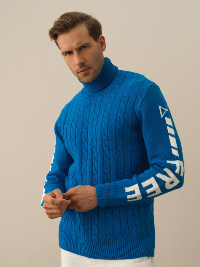 Turtleneck Regular Fit Wool Sweater - Xint