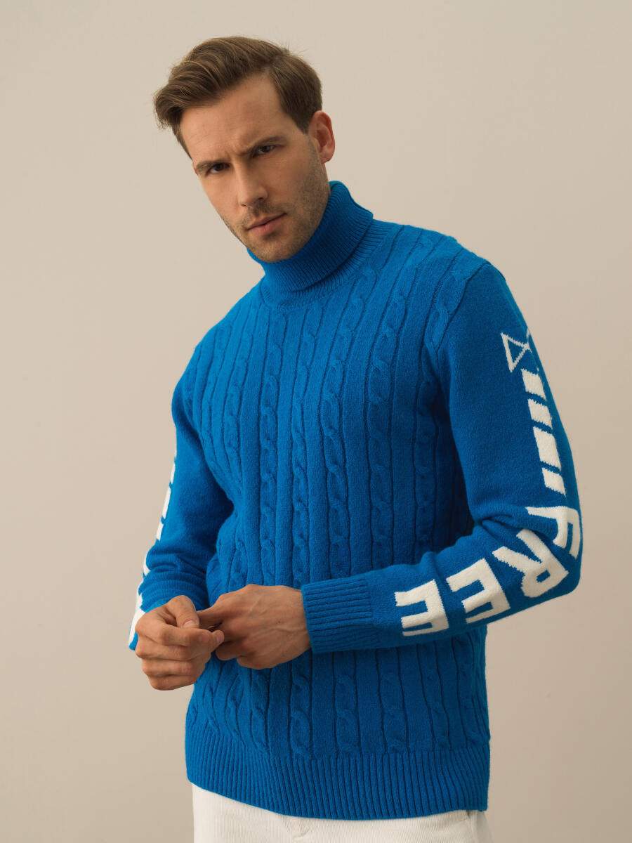 Turtleneck Regular Fit Wool Sweater - 1