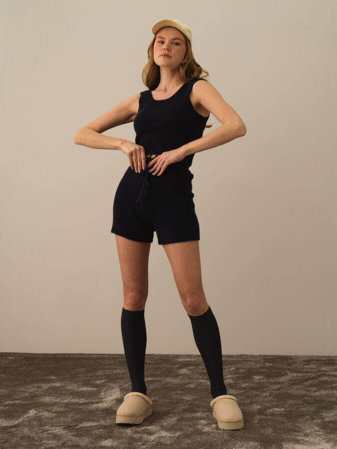 U-Neck Regular Fit Knit Tank Top - Xint