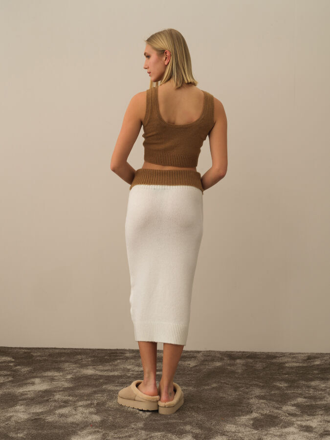 U-Neck Regular Fit Knit Tank Top - Xint