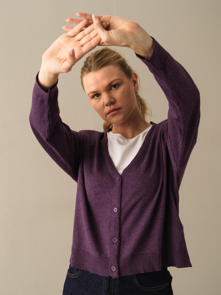 100% Cotton Slim Fit Buttoned Basic Cardigan