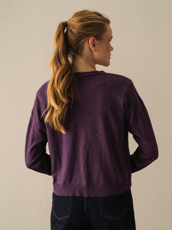 100% Cotton Slim Fit Buttoned Basic Cardigan - Xint