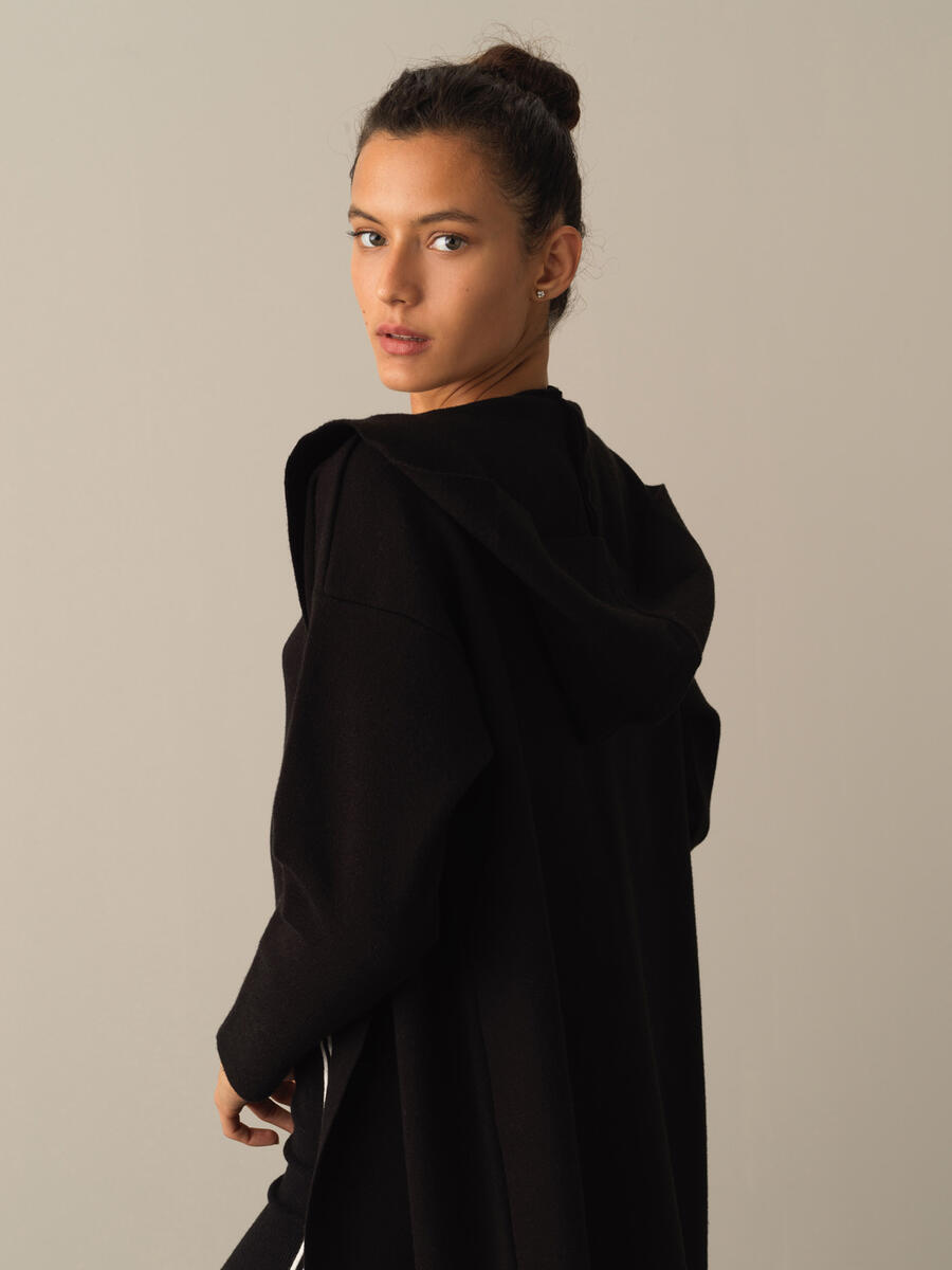 Hooded Regular Fit Long Cardigan