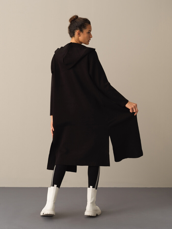 Hooded Regular Fit Long Cardigan - Xint