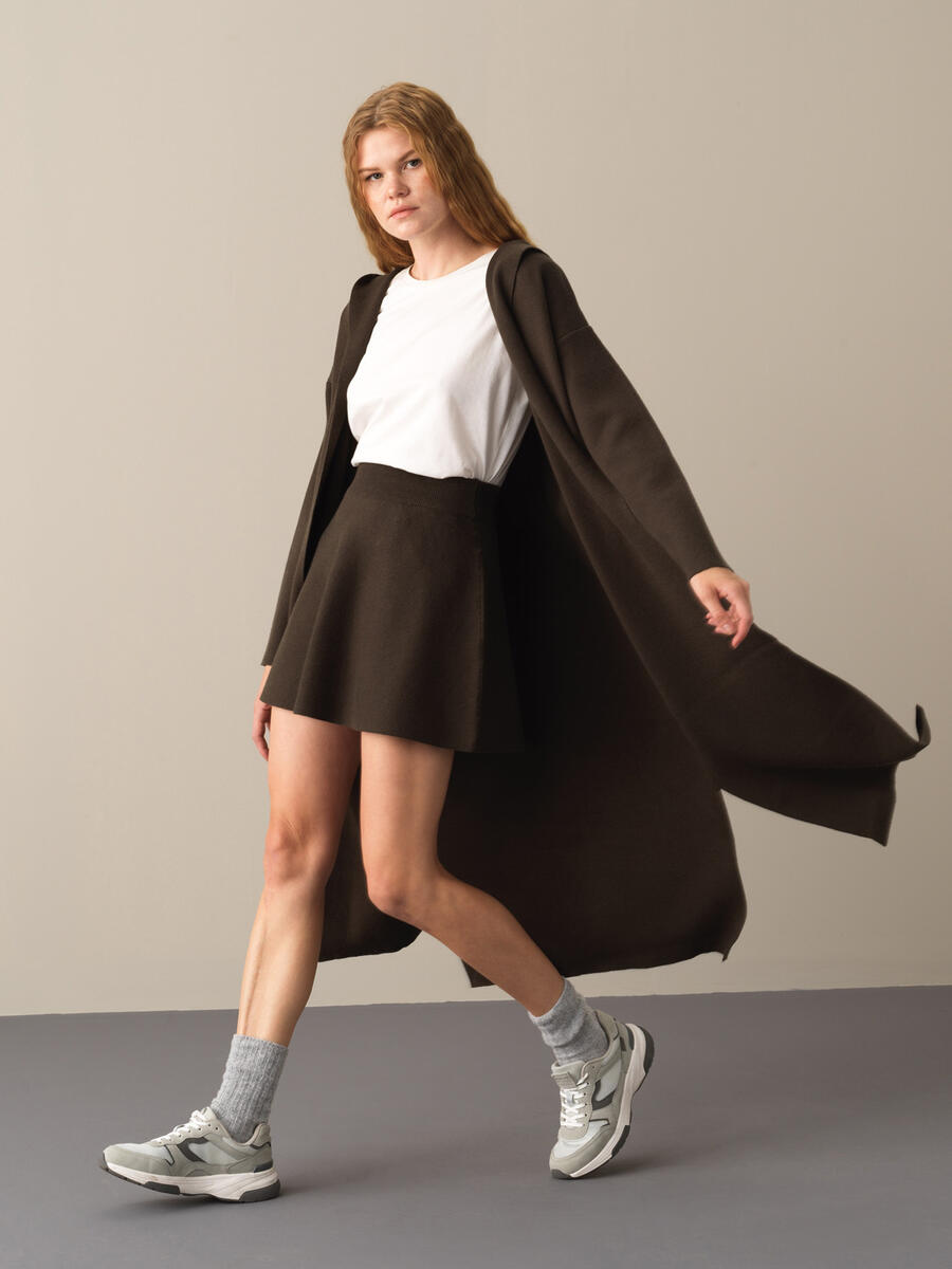 Hooded Regular Fit Long Cardigan - 3