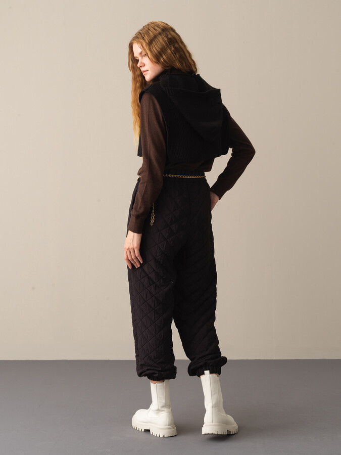 Side-Slit Regular Fit Hooded Short Sweater - Xint