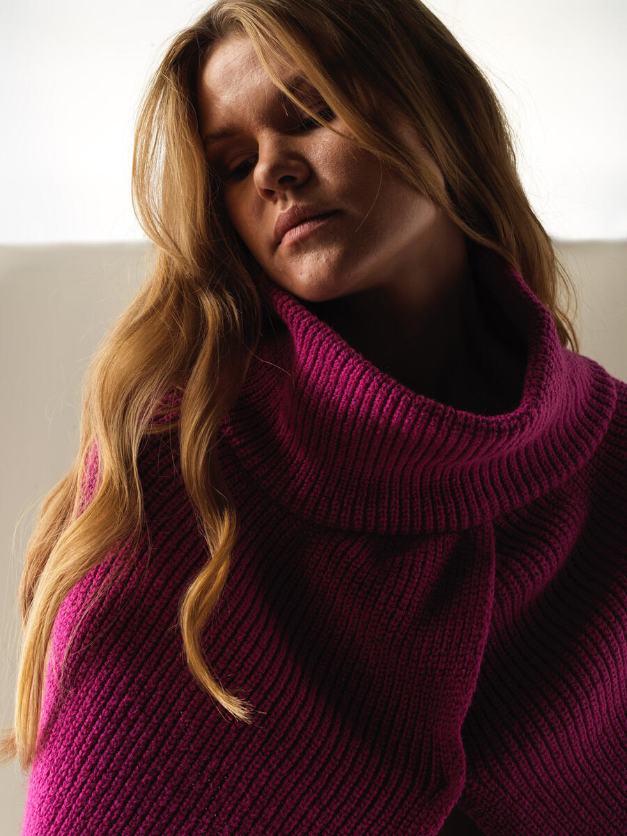 Regular Fit Knitted Wool Poncho - 4