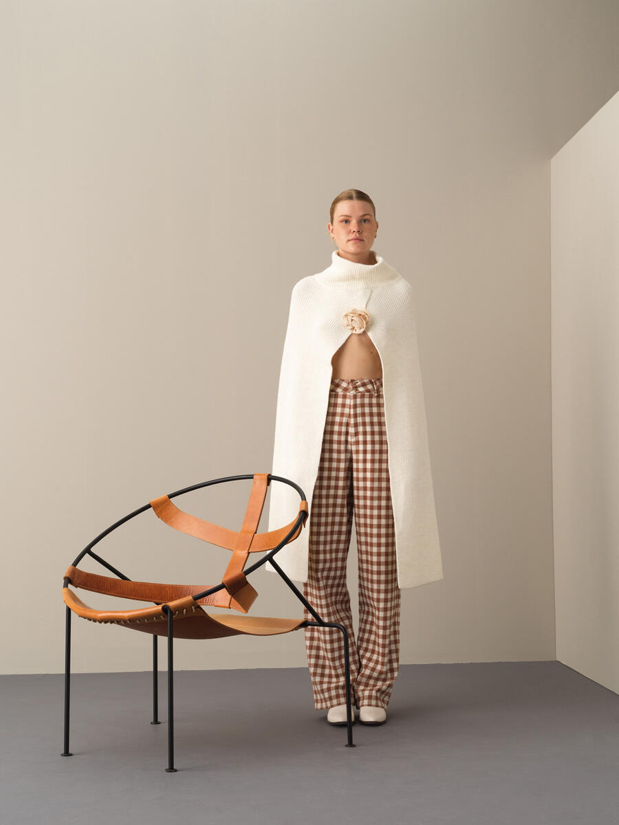 Regular Fit Knitted Wool Poncho - 2