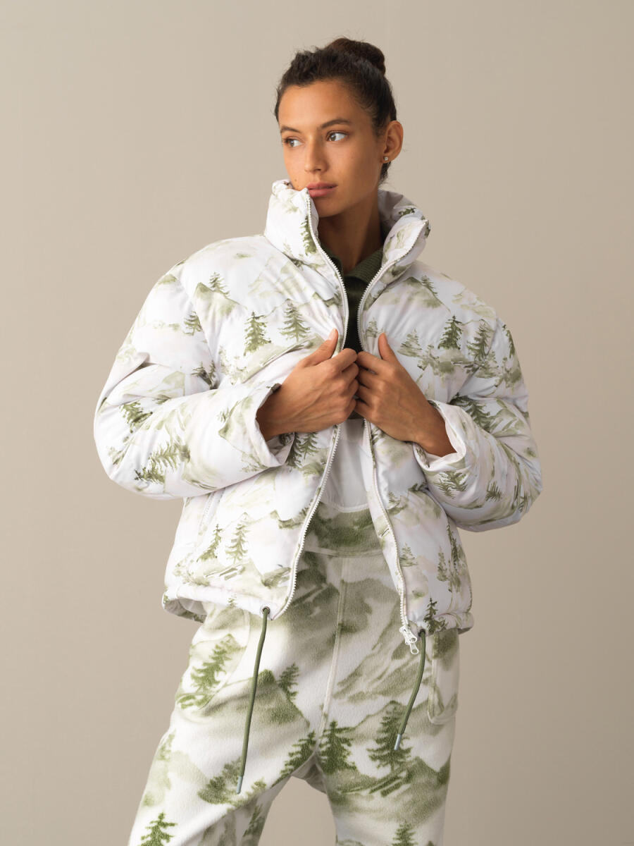 Oversized Patterned Puffer Jacket