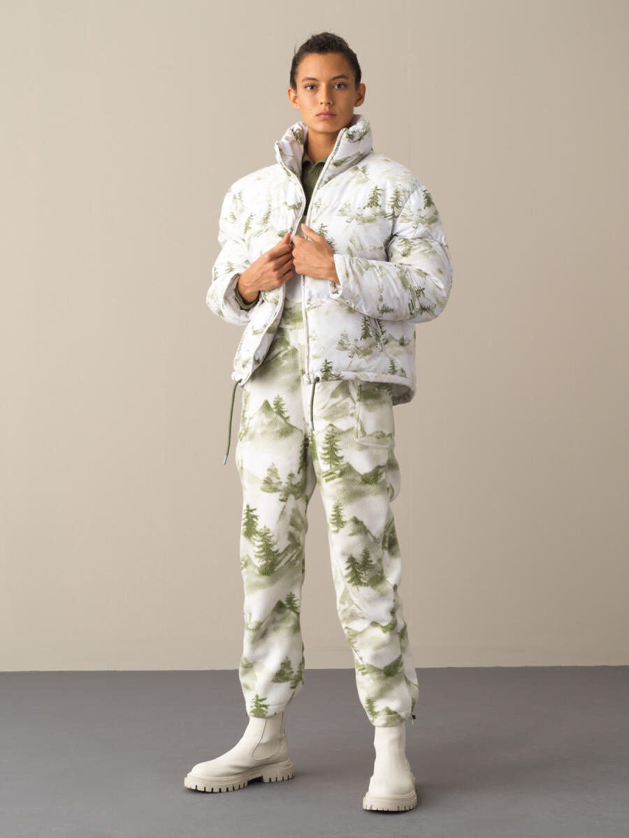 Oversized Patterned Puffer Jacket - 2