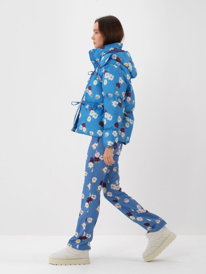 Oversized Patterned Puffer Jacket - Xint