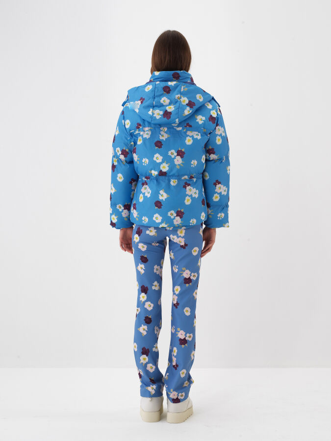 Oversized Patterned Puffer Jacket - Xint