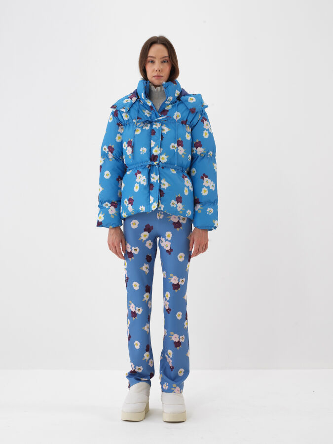 Oversized Patterned Puffer Jacket - Xint