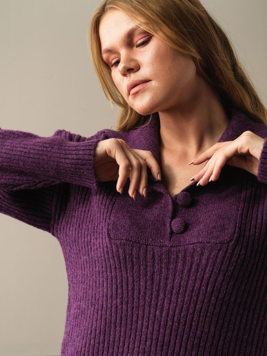 High Neck Regular Fit Knitted Mini Dress - 4