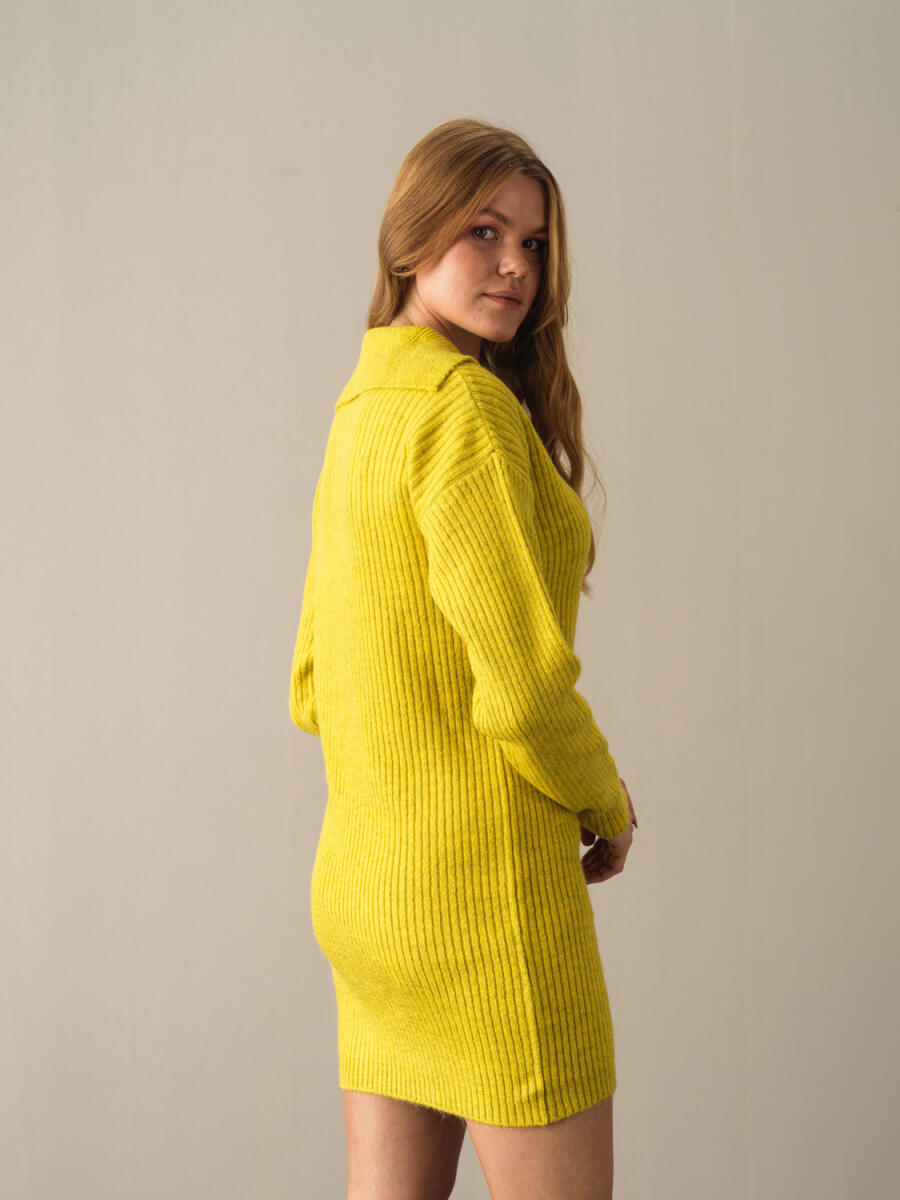 High Neck Regular Fit Knitted Mini Dress - 3