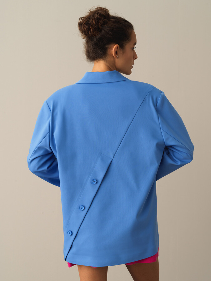 Cotton Oversized Long Blazer Jacket - Xint