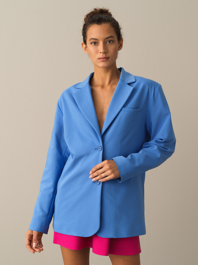 Cotton Oversized Long Blazer Jacket - Xint