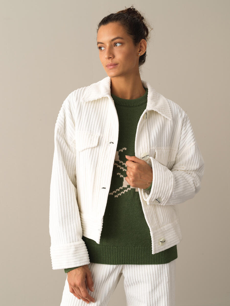 Cotton Oversized Velvet Jacket