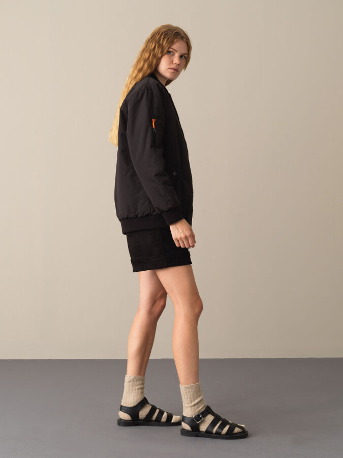 Zip-Up Oversized Bomber Jacket - Xint