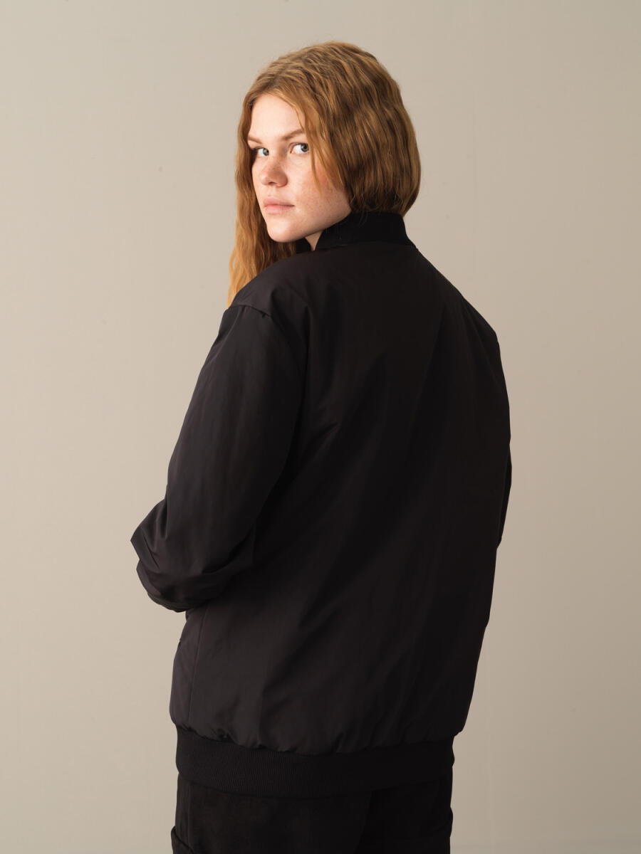 Zip-Up Oversized Bomber Jacket - 4