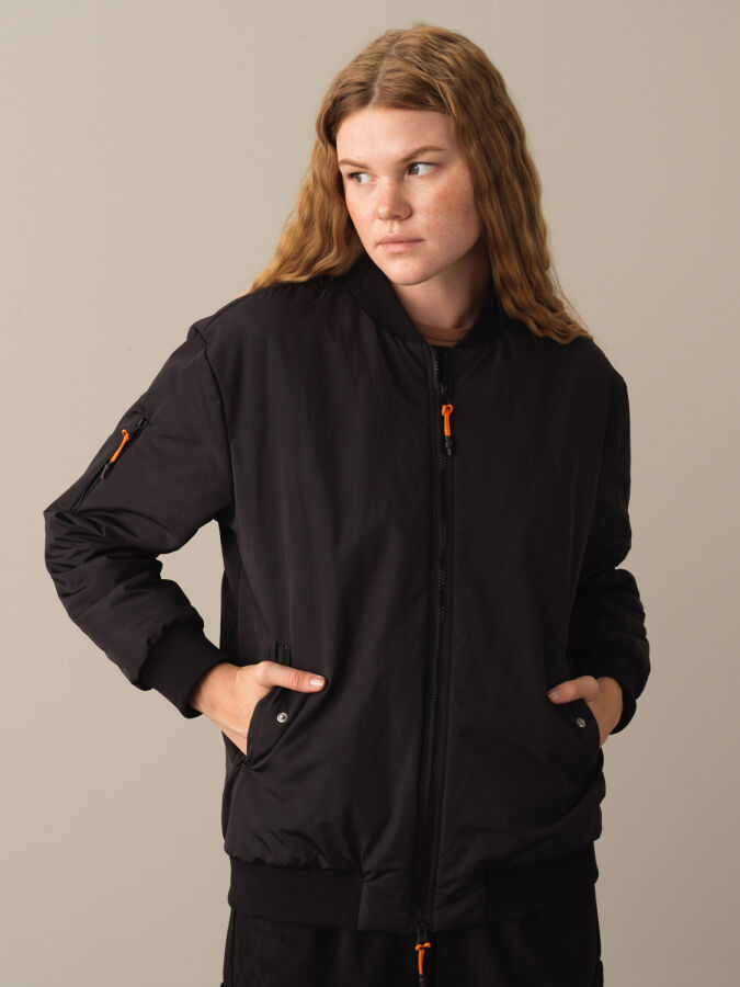 Zip-Up Oversized Bomber Jacket - Xint