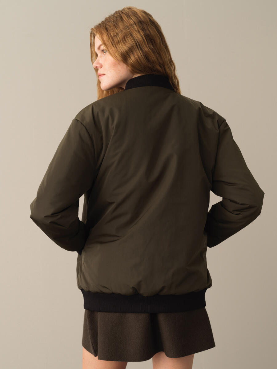 Zip-Up Oversized Bomber Jacket - 5