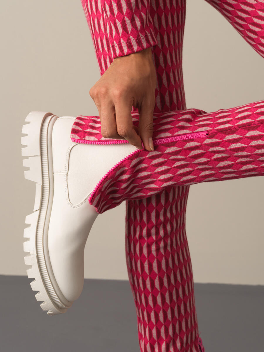 Zip-Cuffed Slim Fit Patterned Leggings