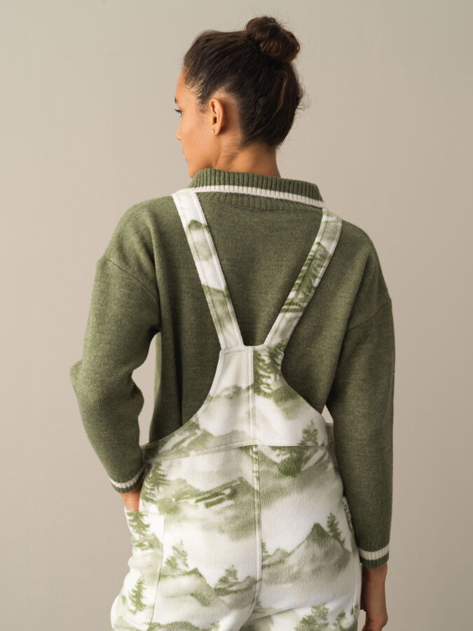 Pocket Detailed Regular Fit Fleece Overalls - Xint