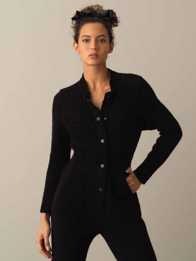 Regular Fit Pocketed Knitted Jumpsuit - Xint