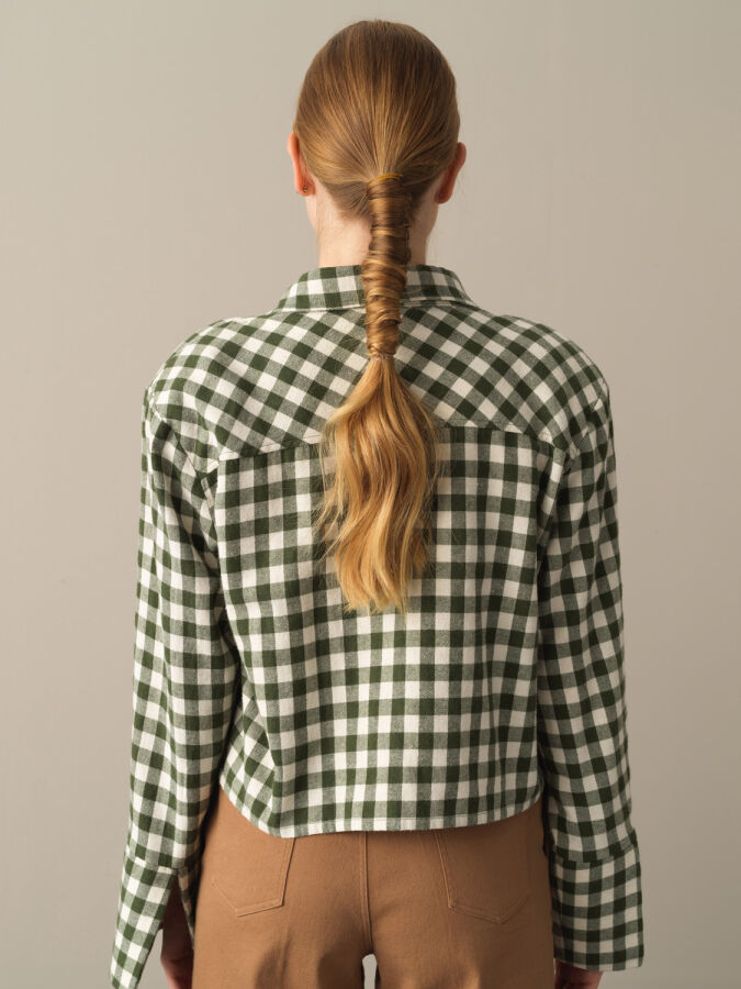 100% Cotton Oversized Checked Shirt - Xint