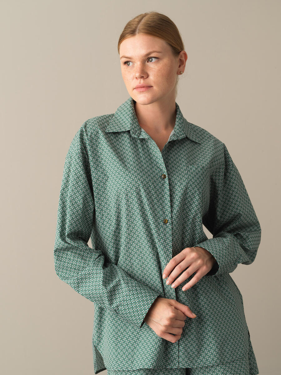 100% Cotton Oversized Patterned Shirt
