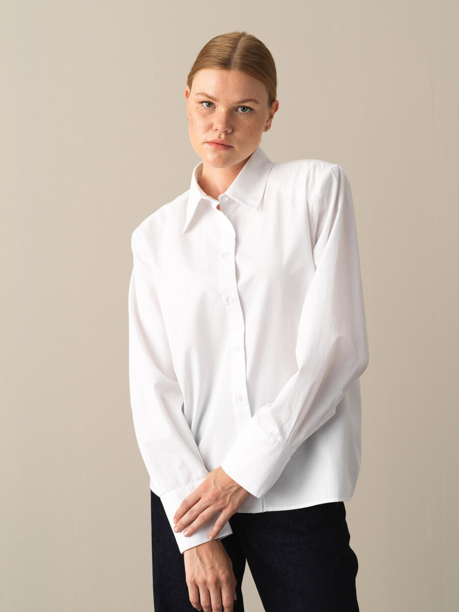 100% Cotton Regular Fit Shoulder-Padded Shirt