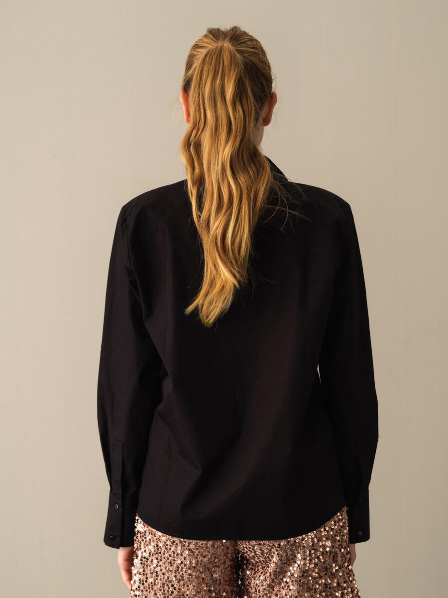 100% Cotton Regular Fit Shoulder-Padded Shirt - 4