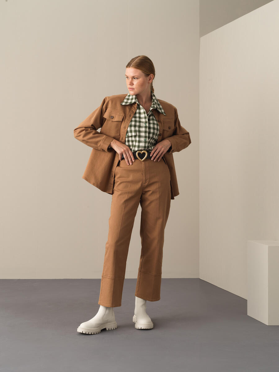 Cotton Oversized Pocketed Shirt Jacket