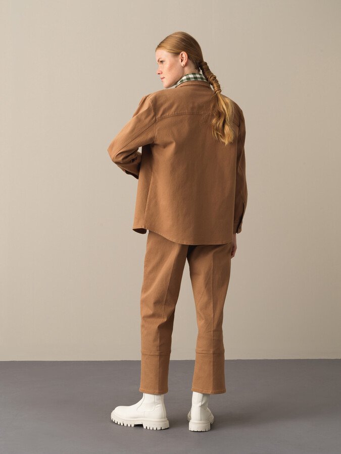 Cotton Oversized Pocketed Shirt Jacket - Xint