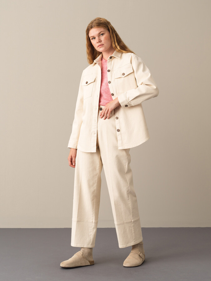 Cotton Oversized Pocketed Shirt Jacket - Xint