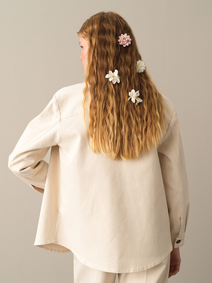 Cotton Oversized Pocketed Shirt Jacket - Xint