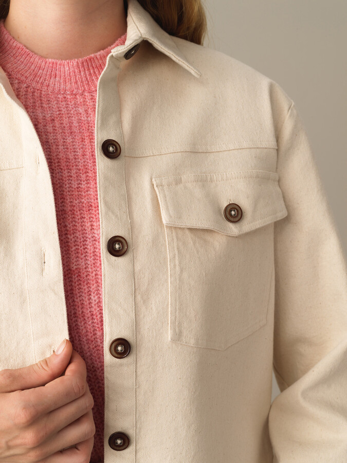 Cotton Oversized Pocketed Shirt Jacket - Xint