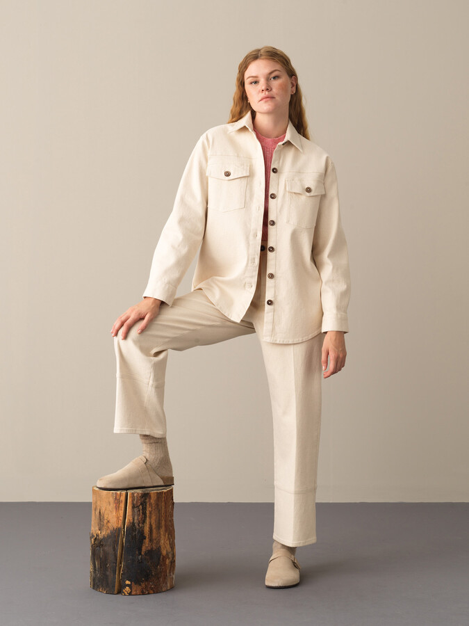 Cotton Oversized Pocketed Shirt Jacket - Xint