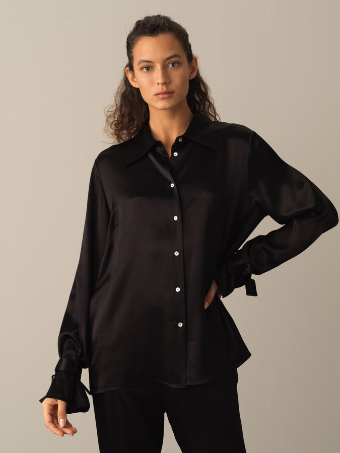 Oversized Satin Shirt - Xint